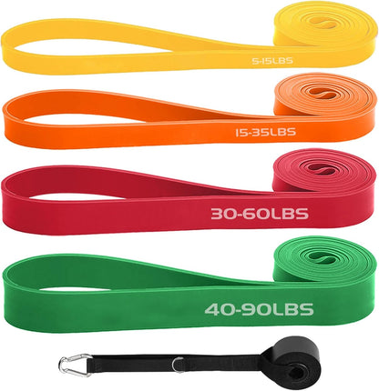 Exercise Bands Resistance Bands for Working Out,Pull up Bands Set,At Home Workout Equipment,Workout Bands for Men and Women,Stretch Bands for Exercise (Yellow, Orange, Red, Green,Blue)